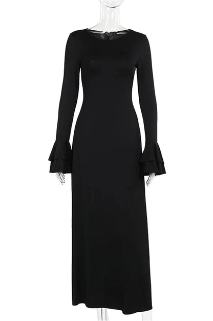 Elegant Long Sleeve Maxi Dress