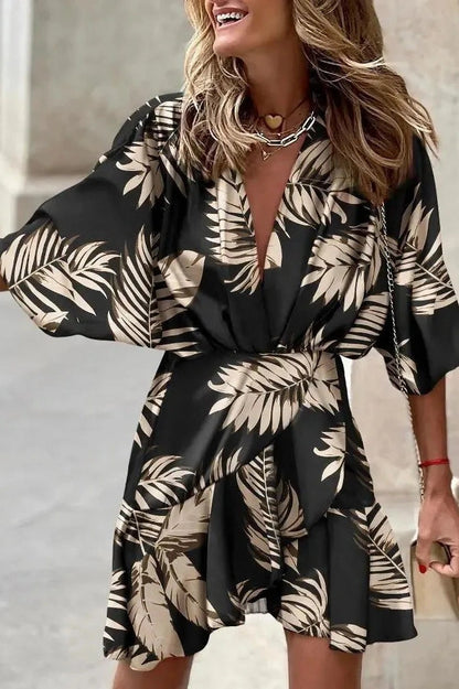 Elegant Irregular Print Mini Dress