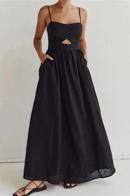 Hollow Out  Backless  Elegant Maxi Dress