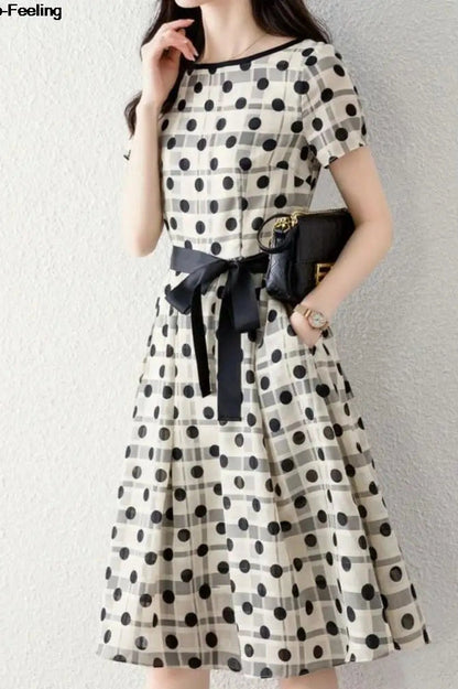 Elegant Polka Dot Mini Dress