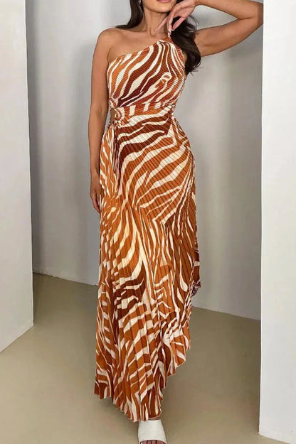 Backless Sleeveless Printed Maxi Dress