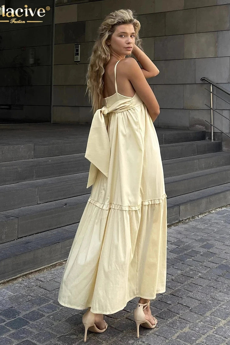 Elegant Strap Sleeveless Maxi Dress