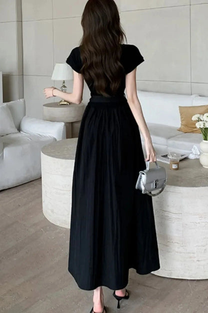 Elegant O-Neck Maxi Dress