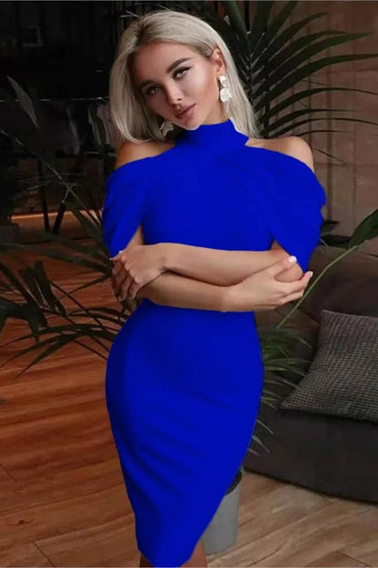 Elegant Off-Shoulder Bodycon Midi Dress