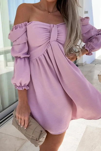 Elegant Off-Shoulder Backless Mini Dress