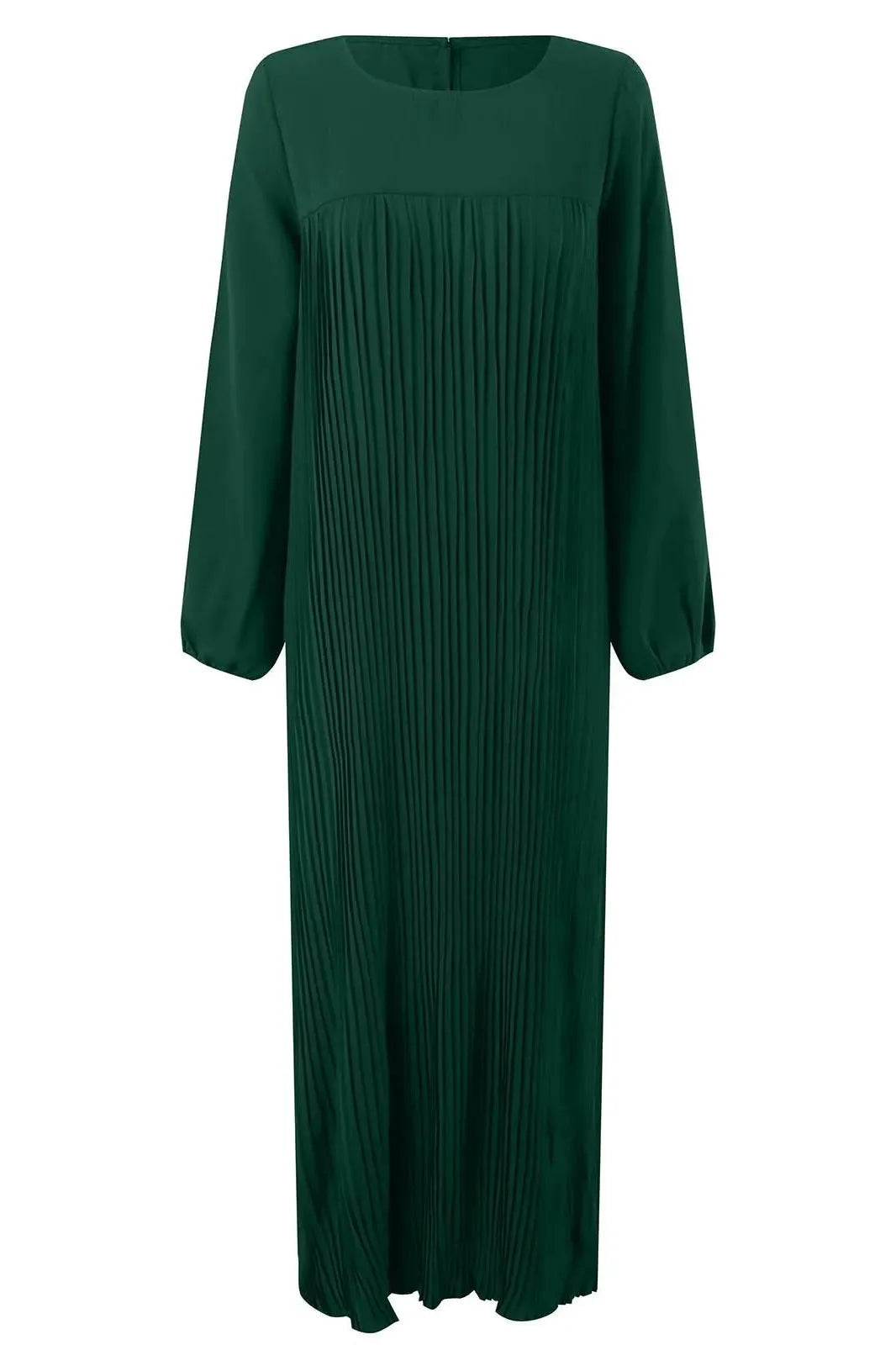 Elegant Crew Neck Long Sleeve Maxi Dress