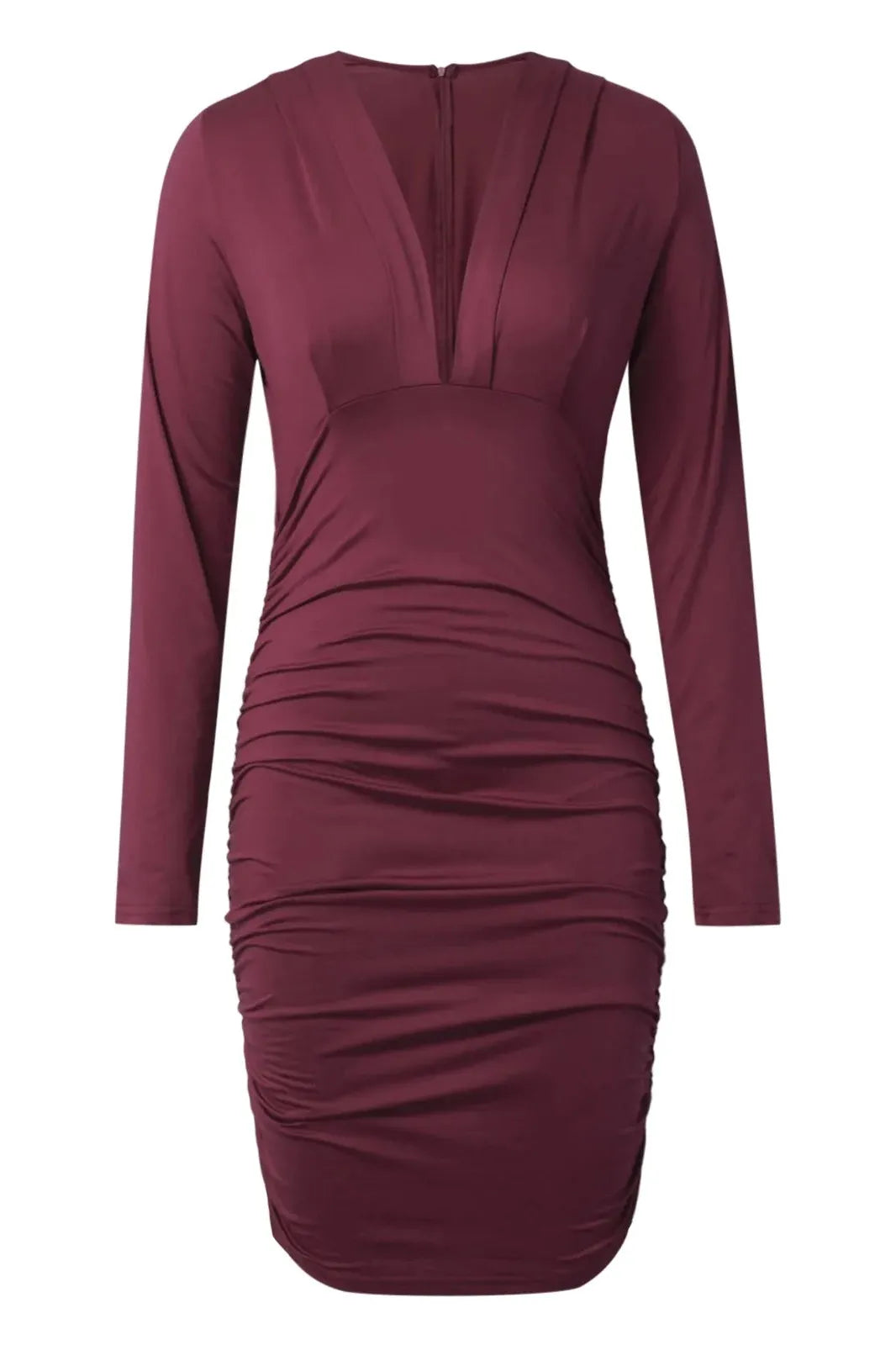 Elegant Long Sleeve V-Neck Mini Dress