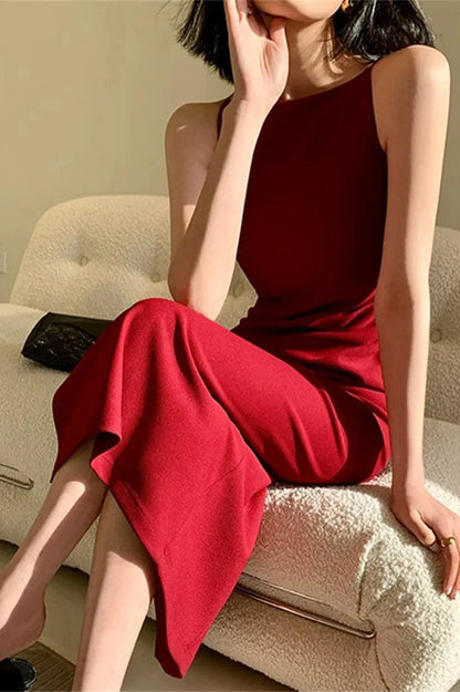 Sleeveless Spaghetti Strap Midi Dress