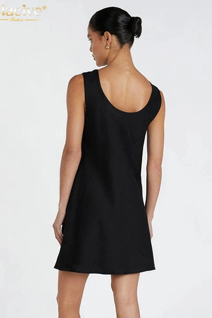 O-Neck Sleeveless Mini Dress