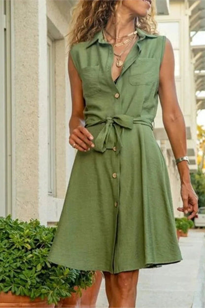 Elegant Sleeveless Midi Dress