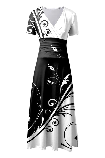 Elegant Short Sleeve Maxi Dress