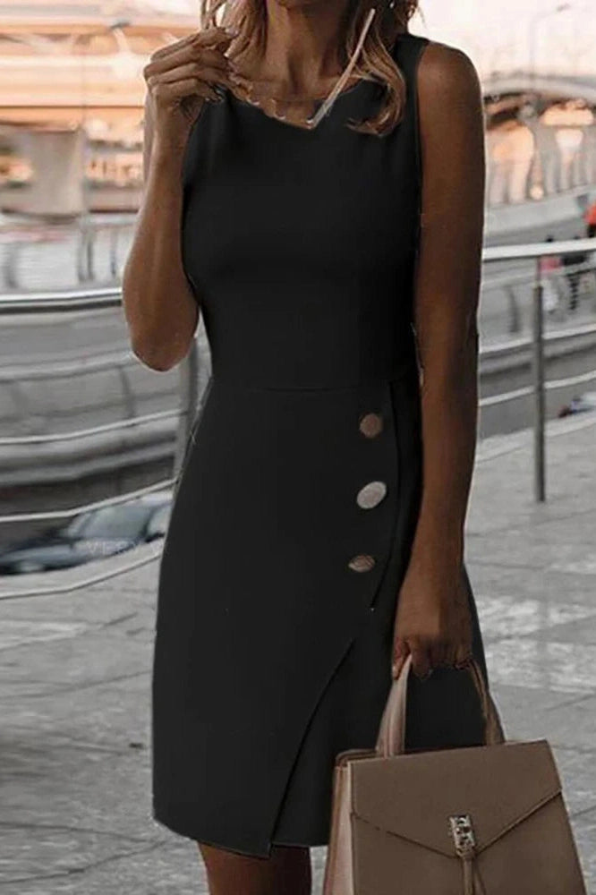 Elegant Sleeveless O-Neck Mini Dress