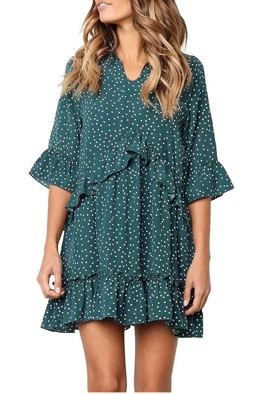 Polka Dot Print Mini Dress