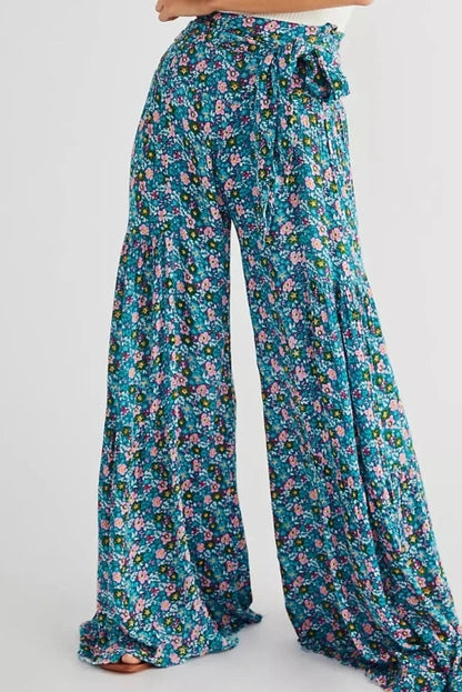 Elegant Floral Print Cover-Up Pants