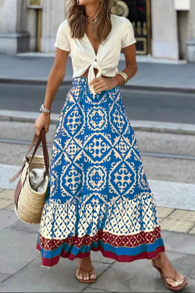 Elegant Printed Maxi Dress