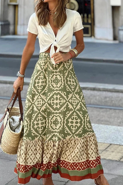 Elegant Printed Maxi Dress