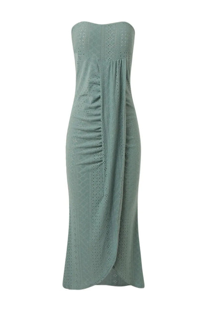 Elegant  Strapless Midi Dress