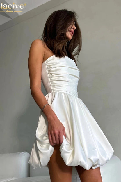 Strapless Sleeveless Mini Dress