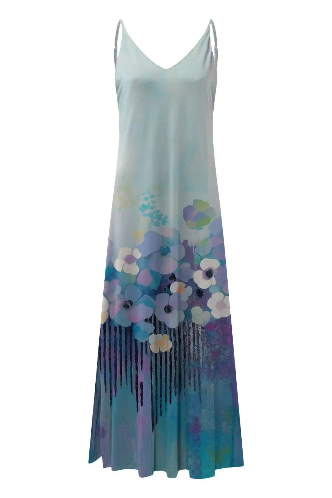 Flower Print Slim Fit Maxi Dress