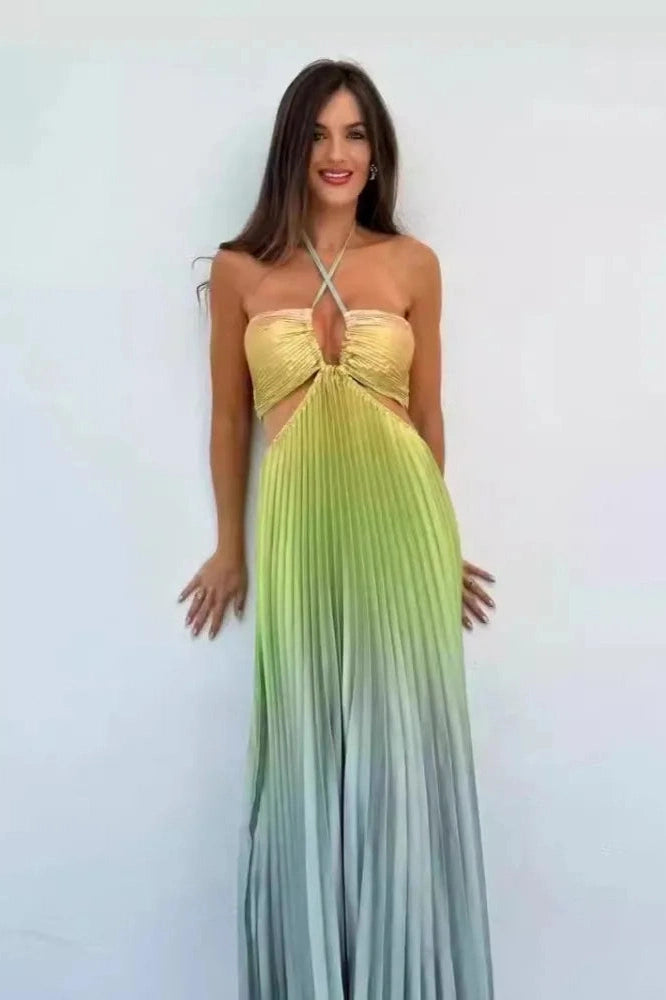 Elegant Strapless Backless Maxi Dress