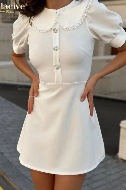 Elegant Short Sleeve Mini Dress