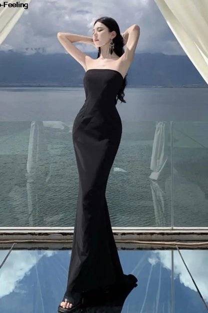 Elegant Backless Bodycon Maxi Dress