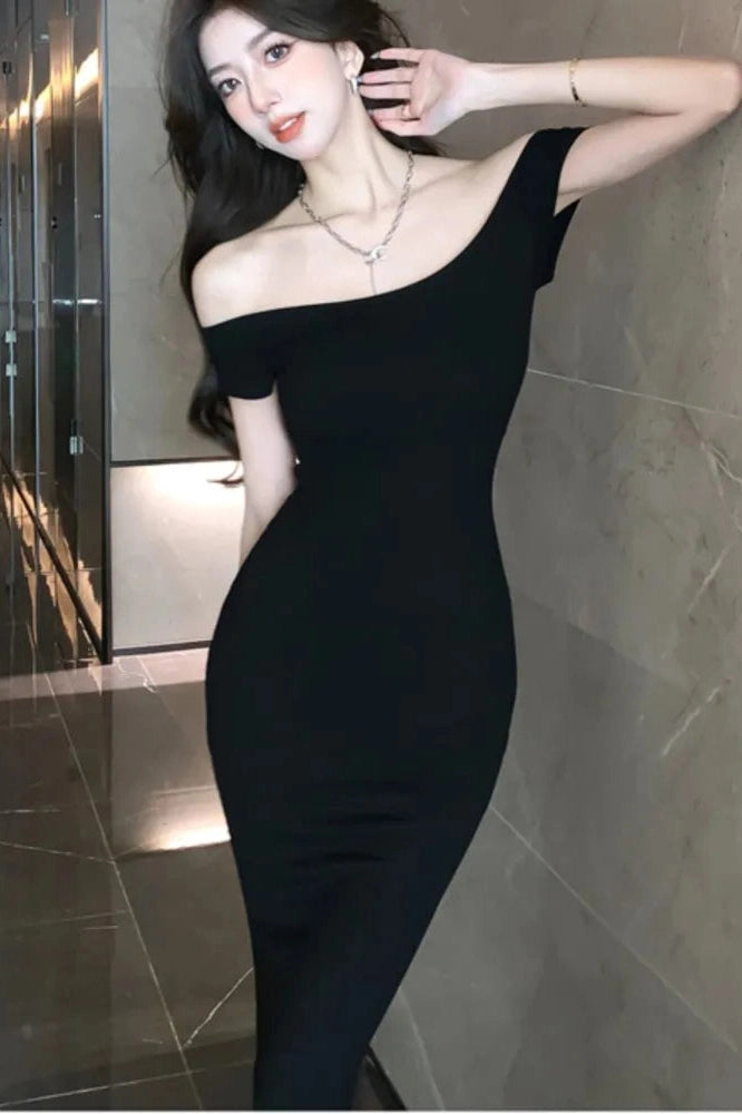 Off Shoulder Bodycon Maxi Dress