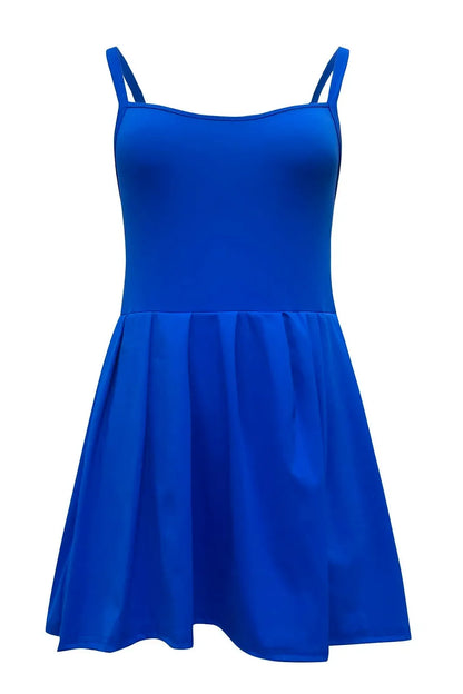 Sleeveless Pleated Mini Dress