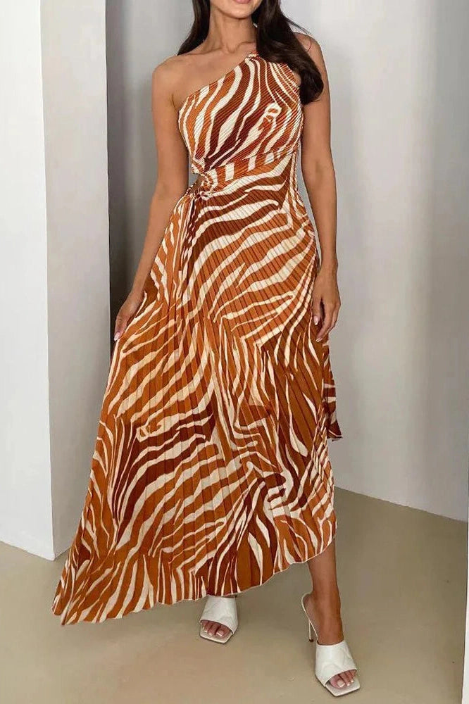 Backless Sleeveless Printed Maxi Dress