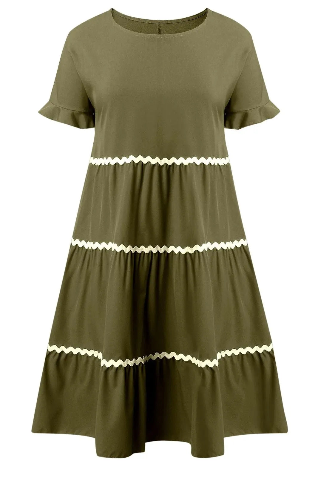 Elegant Short Sleeve Midi Dress