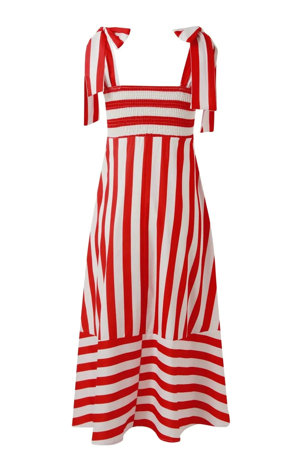 Square Neck Striped Sleeveless Maxi Dress