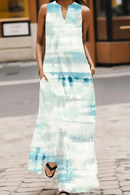 V-Neck Sleeveless Maxi Dress