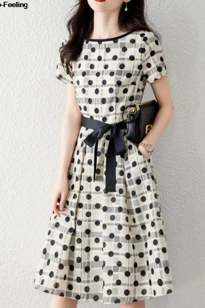 Elegant Polka Dot Mini Dress