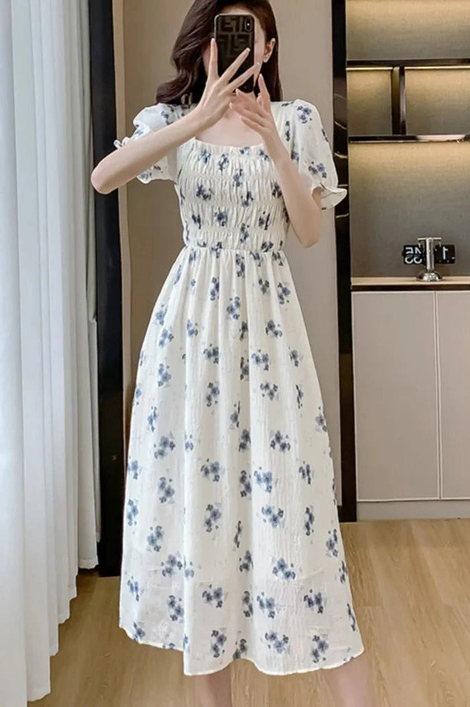 Elegant Floral Print Midi Dress