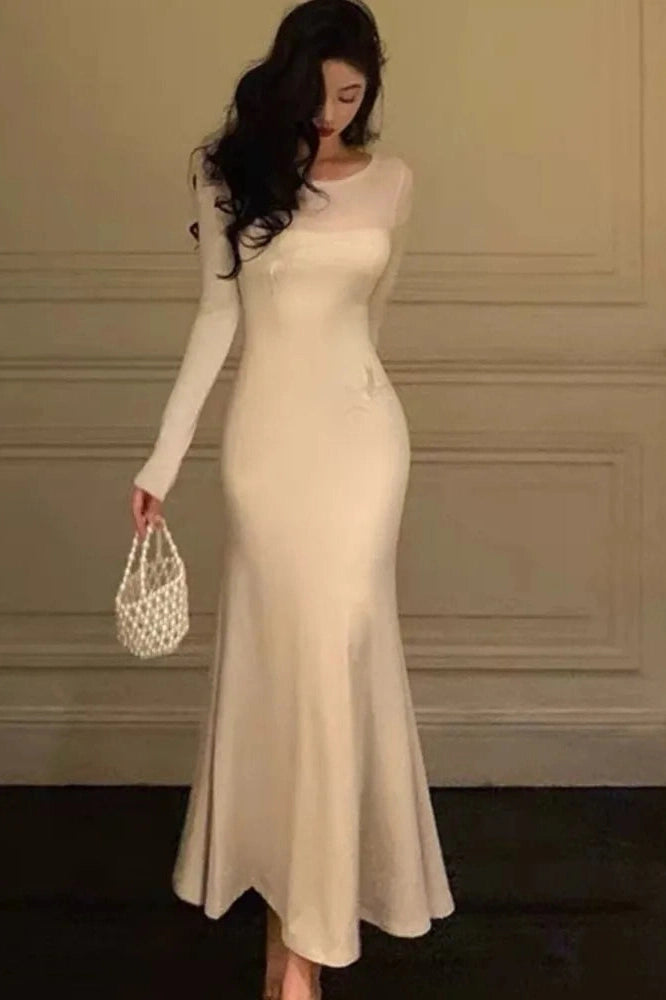 Elegant Long Sleeve Bodycon Maxi Dress