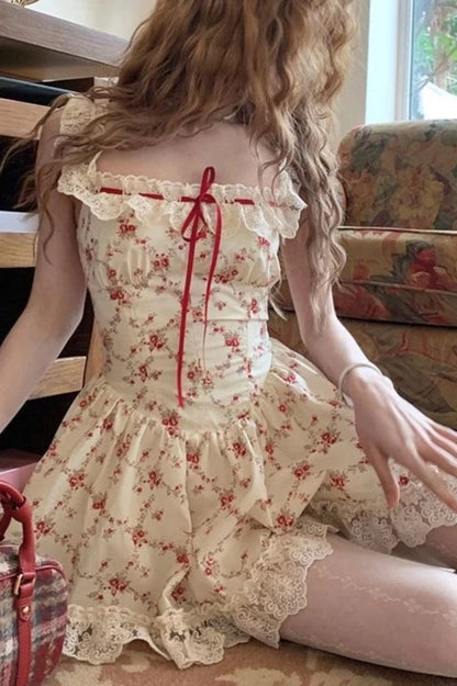 Floral Print Spaghetti Strap Mini Dress