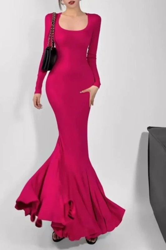 Elegant Long Sleeve Maxi Dress