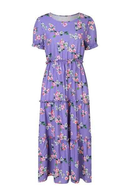 Floral Puff Sleeve Maxi Dress