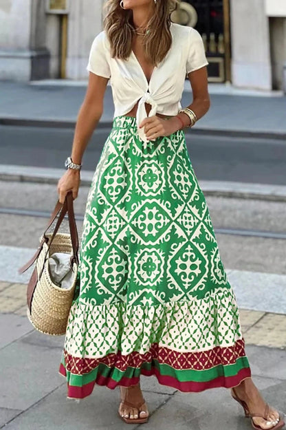 Elegant Printed Maxi Dress