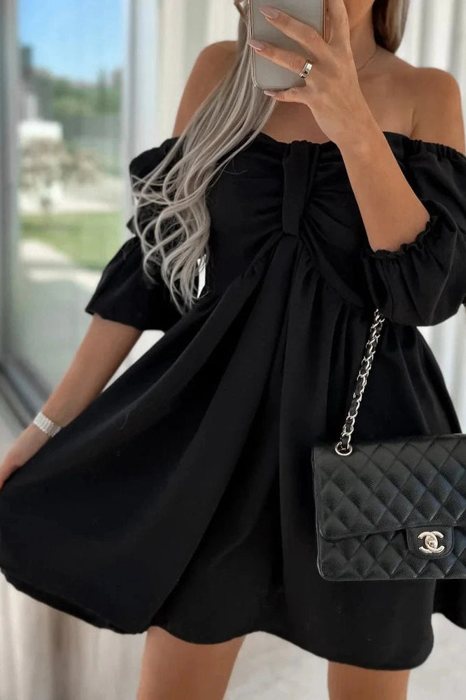 Elegant Off-Shoulder Backless Mini Dress