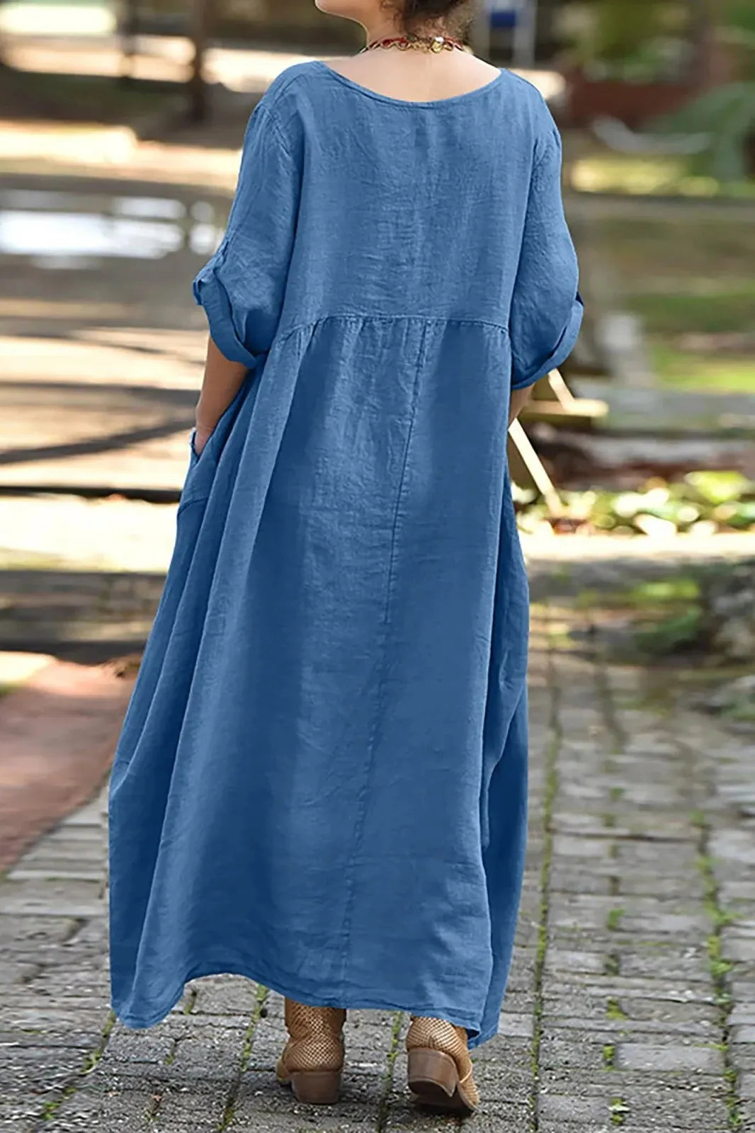 O Neck Loose Maxi Dress