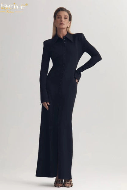 Elegant Long Sleeve Maxi Dress