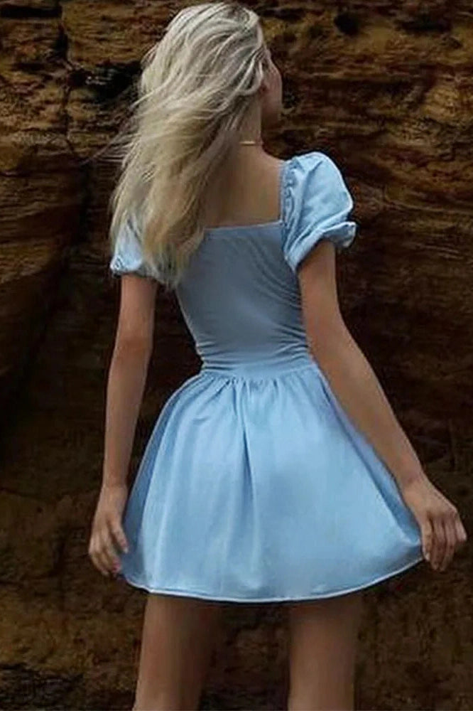 Elegant Off-Shoulder V-Neck Mini Dress