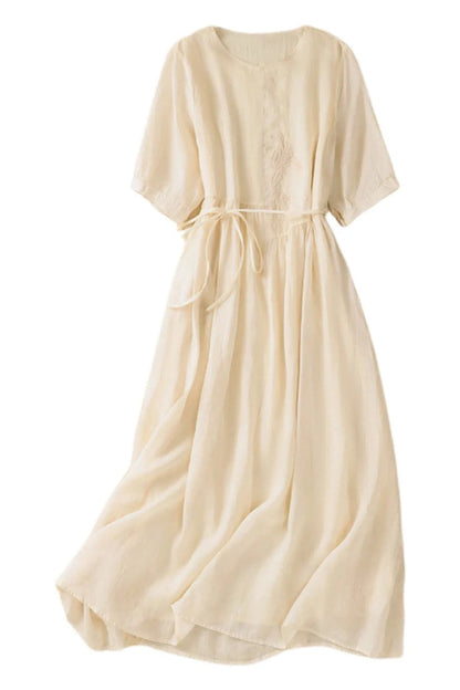 Elegant Slim Cotton Maxi Dress