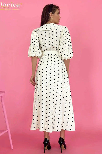 Elegant Print Short Sleeve Maxi Dress