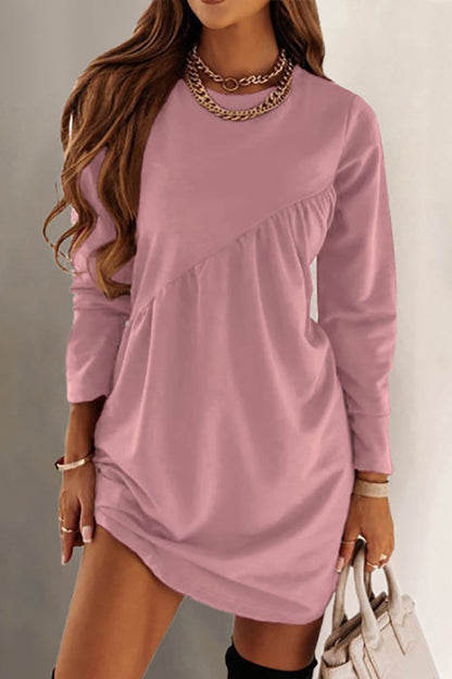 Trendy Long Sleeve Irregular Tunic Dress GOMINGLO