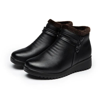 Trendy Women's Winter Warm Flat Zipper Boots GOMINGLO