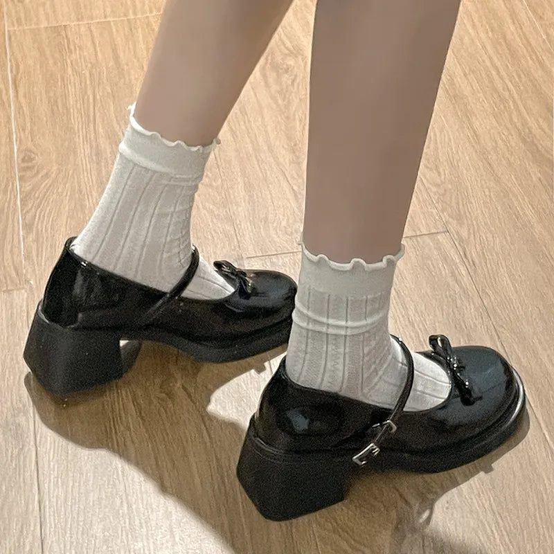 Vintage Japanese-Style Mary Jane Uniform Dress Shoes for Women GOMINGLO