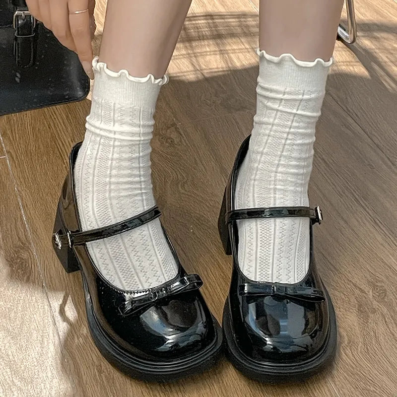 Vintage Japanese-Style Mary Jane Uniform Dress Shoes for Women GOMINGLO