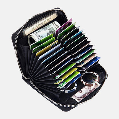 Women Genuine Leather RFID Anti-theft Organ Design Milti-card Slot Card Bag Card Holder Wallet GOMINGLO